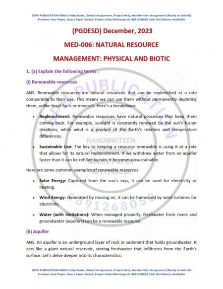 IGNOU MED-006 Previous Year Solved Question Paper English Medium (DEC 2023)