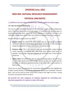 IGNOU MED-006 Previous Year Solved Question Paper English Medium (JUNE 2021)