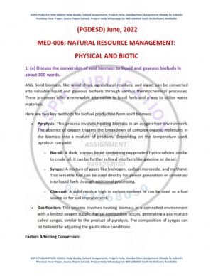 IGNOU MED-006 Previous Year Solved Question Paper English Medium (JUNE 2022)