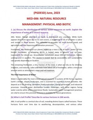 IGNOU MED-006 Previous Year Solved Question Paper English Medium (JUNE 2023)