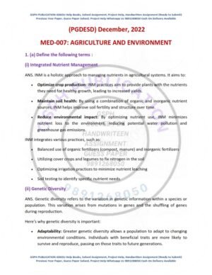 IGNOU MED-007 Previous Year Solved Question Paper English Medium (DEC 2022)
