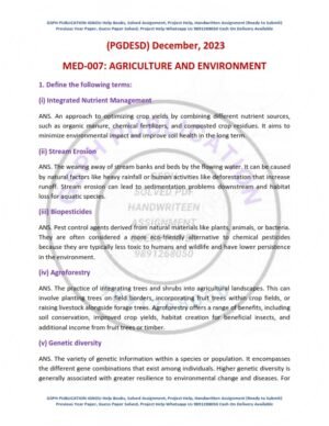 IGNOU MED-007 Previous Year Solved Question Paper English Medium (DEC 2023)