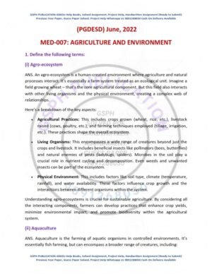 IGNOU MED-007 Previous Year Solved Question Paper English Medium (JUNE 2022)