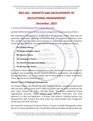 IGNOU MES-041 Previous Year Solved Question Paper English Medium (DEC 2023)