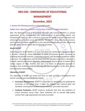 IGNOU MES-042 Previous Year Solved Question Paper English Medium (DEC 2022)
