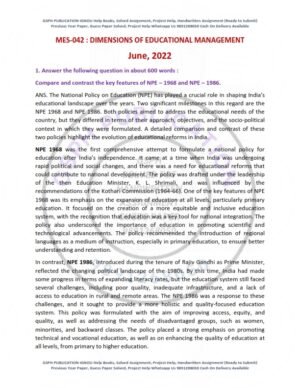IGNOU MES-042 Previous Year Solved Question Paper English Medium (JUNE 2022)