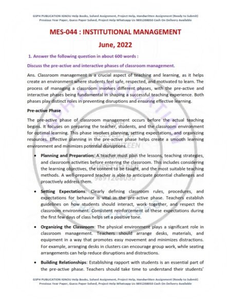 IGNOU MES-044 Previous Year Solved Question Paper English Medium (JUNE 2022)
