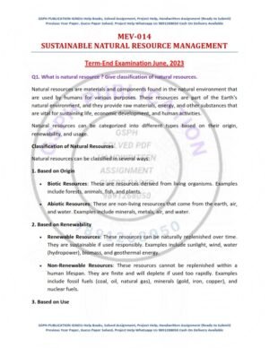 IGNOU MEV-014 Previous Year Solved Question Paper English Medium (JUNE 2023)