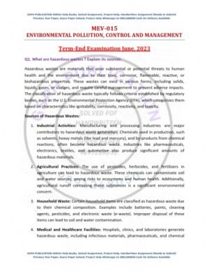 IGNOU MEV-015 Previous Year Solved Question Paper English Medium (JUNE 2023)