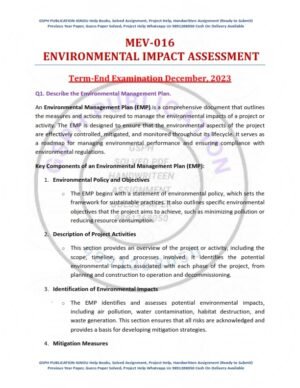 IGNOU MEV-016 Previous Year Solved Question Paper English Medium (DEC 2023)