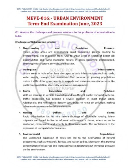 IGNOU MEVE-016 Previous Year Solved Question Paper English Medium (JUNE 2023)