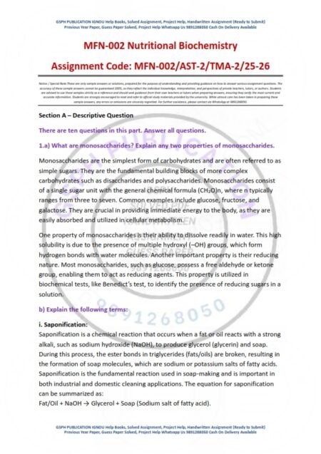 IGNOU MFN-002 Solved Assignment July 2025 English Medium