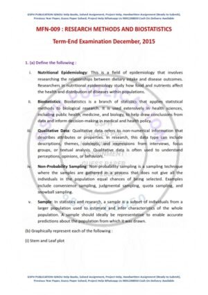 IGNOU MFN-09 Previous Year Solved Question Paper English Medium (DEC 2015)