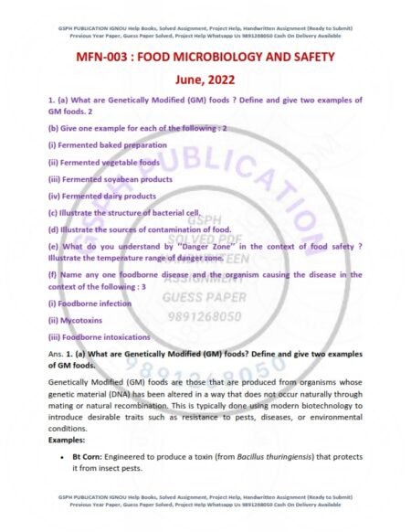 IGNOU MFN-03 Previous Year Solved Question Paper English Medium (JUNE 2022)