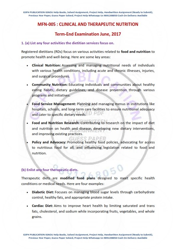 IGNOU MFN-05 Previous Year Solved Question Paper English Medium (June 2017)