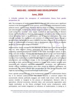 IGNOU MGS-001 Previous Year Solved Question Paper English Medium (JUNE 2024)
