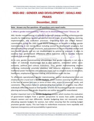 IGNOU MGS-002 Previous Year Solved Question Paper English Medium (DEC 2022)