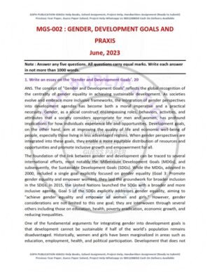 IGNOU MGS-002 Previous Year Solved Question Paper English Medium (JUNE 2023)