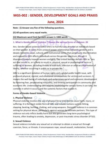 IGNOU MGS-002 Previous Year Solved Question Paper English Medium (JUNE 2024)