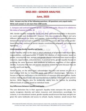 IGNOU MGS-003 Previous Year Solved Question Paper English Medium (JUNE 2023)
