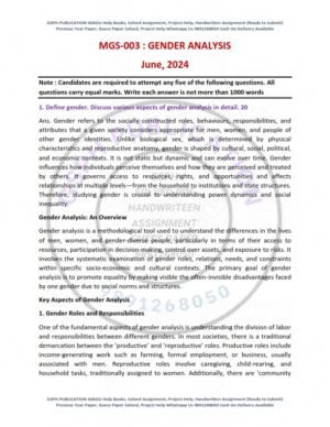 IGNOU MGS-003 Previous Year Solved Question Paper English Medium (JUNE 2024)