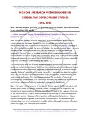 IGNOU MGS-005 Previous Year Solved Question Paper English Medium (JUNE 2023)