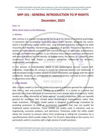 IGNOU MIP-101 Previous Year Solved Question Paper English Medium (DEC 2023)