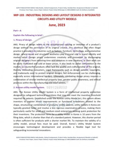 IGNOU MIP-103 Previous Year Solved Question Paper English Medium (JUNE 2023)
