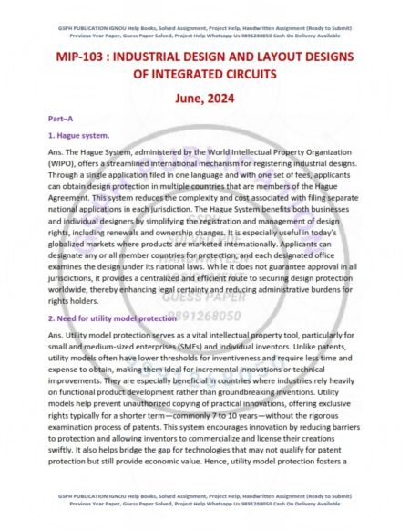 IGNOU MIP-103 Previous Year Solved Question Paper English Medium (JUNE 2024)