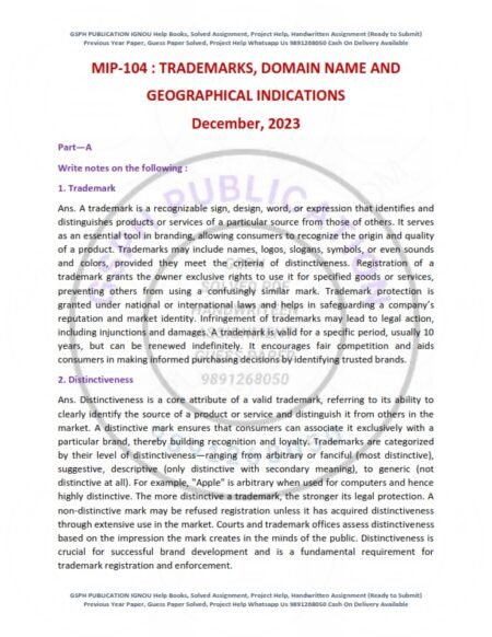 IGNOU MIP-104 Previous Year Solved Question Paper English Medium (DEC 2023)