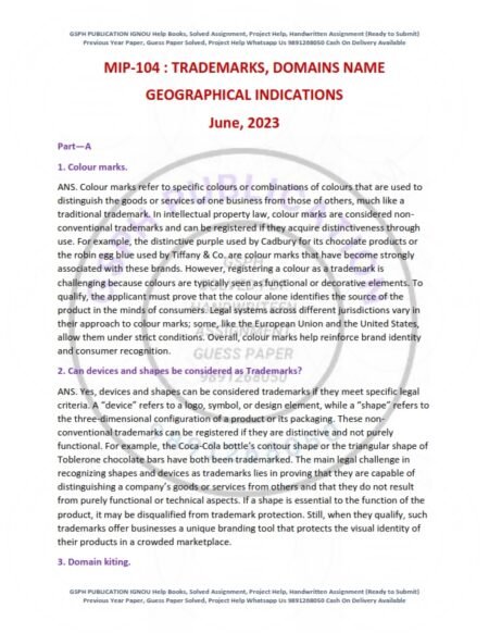 IGNOU MIP-104 Previous Year Solved Question Paper English Medium (JUNE 2023)