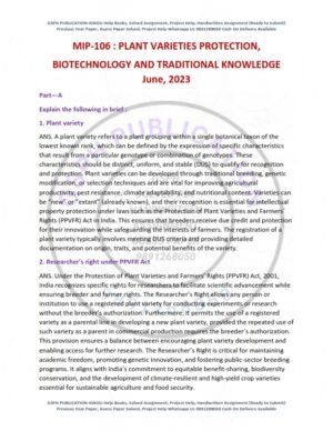 IGNOU MIP-106 Previous Year Solved Question Paper English Medium (JUNE 2023)