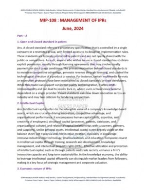 IGNOU MIP-108 Previous Year Solved Question Paper English Medium (JUNE 2024)