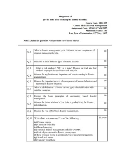 IGNOU MIS-33 Solved Assignment 2025 English Medium