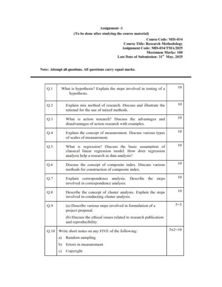 IGNOU MIS-34 Solved Assignment January 2025 English Medium