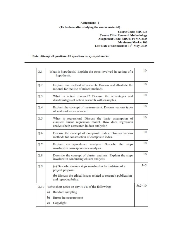 IGNOU MIS-34 Solved Assignment January 2025 English Medium