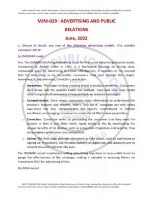 IGNOU MJM-029 Previous Year Solved Question Paper English Medium (JUNE 2022)