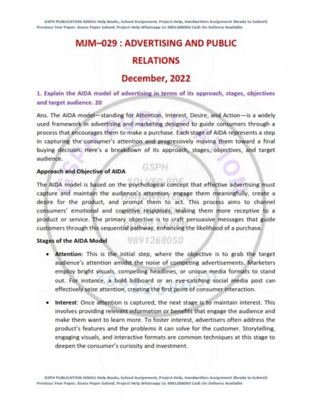 IGNOU MJM-029 Previous Year Solved Question Paper English Medium (DEC 2022)