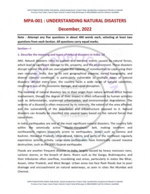 IGNOU MPA-01 Previous Year Solved Question Paper English Medium (DEC 2022)