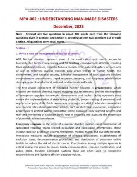 IGNOU MPA-02 Previous Year Solved Question Paper English Medium (DEC 2023)