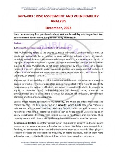 IGNOU MPA-03 Previous Year Solved Question Paper English Medium (DEC 2023)