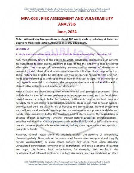 IGNOU MPA-03 Previous Year Solved Question Paper English Medium (JUNE 2024)