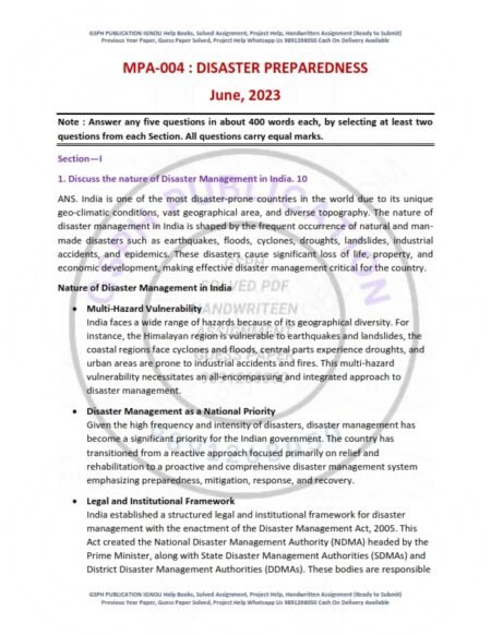 IGNOU MPA-04 Previous Year Solved Question Paper English Medium (JUNE 2023)