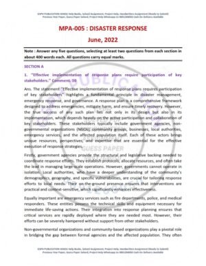 IGNOU MPA-05 Previous Year Solved Question Paper English Medium (JUNE 2022)