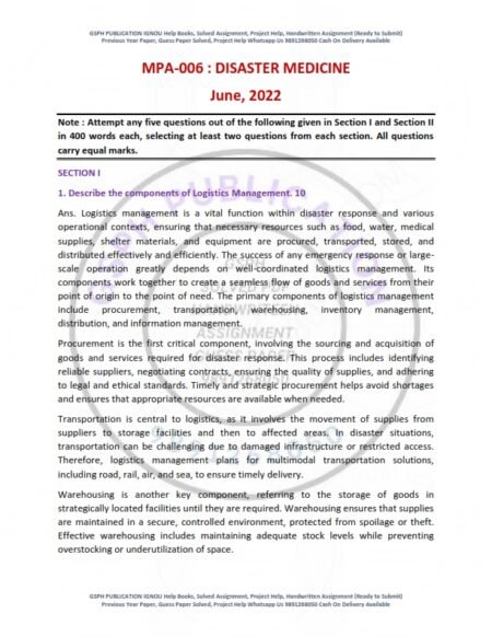 IGNOU MPA-06 Previous Year Solved Question Paper English Medium (JUNE 2022)