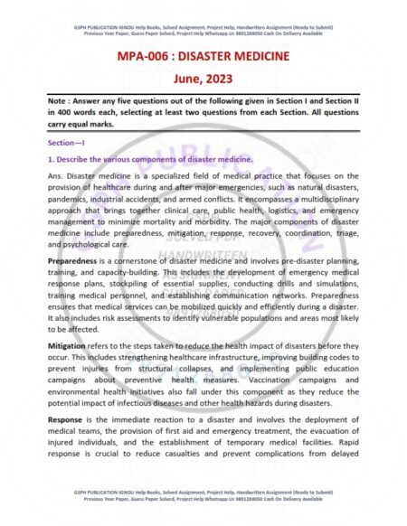 IGNOU MPA-06 Previous Year Solved Question Paper English Medium (JUNE 2023)