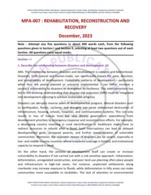 IGNOU MPA-07 Previous Year Solved Question Paper English Medium (DEC 2023)
