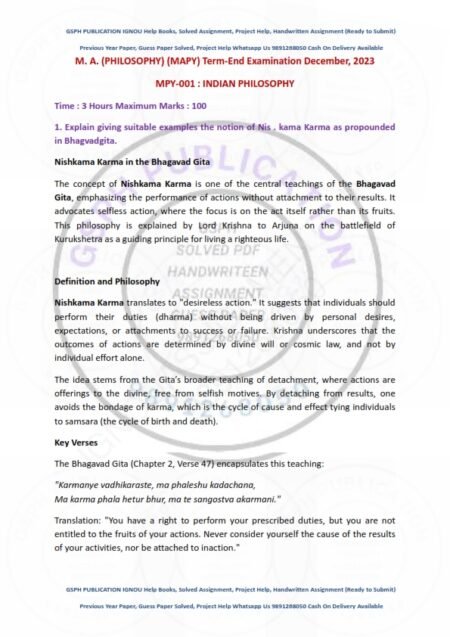 IGNOU MPY-001 Previous Year Solved Question Paper English Medium (DEC 2023)