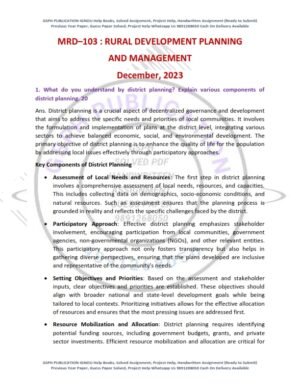 IGNOU MRD-103 Previous Year Solved Question Paper English Medium (DEC 2023)