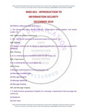 IGNOU MSEI-021 Previous Year Solved Question Paper English Medium (DEC 2019)